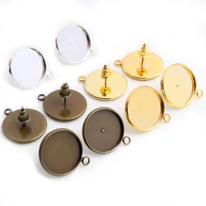 DIY earring posts with loops and butterfly backs in silver gold and bronze plating