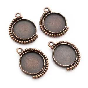 Lot de 4 supports de pendentif en bronze antique de 16mm pour la création de bijoux DIY