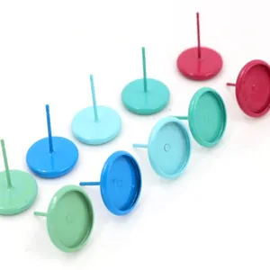 10mm colorful metal earring stud posts with tray base for DIY jewelry making supplies