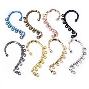 Zinc Alloy Earring Hooks Ear Cuff Findings For DIY Jewelry Making With Hanging Loops Elegant Curved Design For Earring Crafting