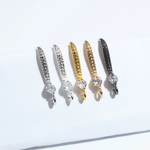 DIY jewelry hooks in five metal finishes with zircon stones and textured finish