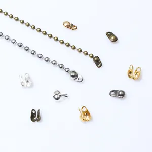 DIY ball chain and double buckle connectors set in silver bronze and gold finishes