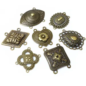 Antique bronze ethnic style multi-hole jewelry connectors for DIY necklace bracelet making