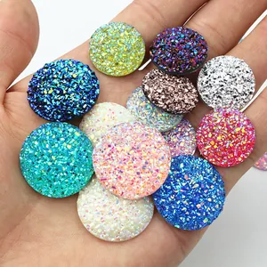 Multicolor resin druzy round flatback cabochons for DIY jewelry making accessories