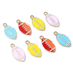 Rugby American Football Legierung Emaille Anhänger Charms Für DIY Schmuckherstellung Handwerk Materialien Sportlicher Stil Zubehör