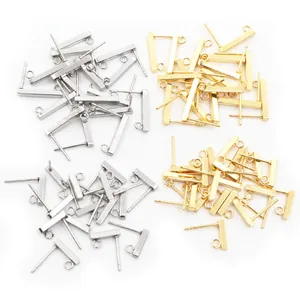 Ohrstecker aus Edelstahl in Gold und Silber mit Anhängeröse für DIY-Schmuckherstellung