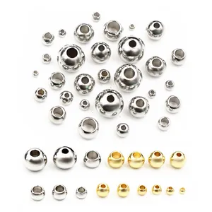 Polished stainless steel spacer beads in gold and silver for DIY jewelry making