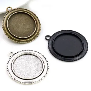 Base per ciondoli 25mm in lega color bronzo, nero e argento per gioielli fai da te
