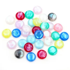 Colorful 12mm resin glitter cabochon domes for DIY jewelry making and necklace crafts
