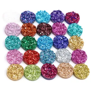 25 colori di cabochon tondi in resina druzy 8-12mm per accessori creazione gioielli