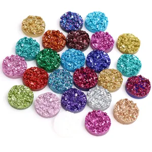 Cabochon rotondi in resina druzy da 8-12mm per la creazione di gioielli fai da te