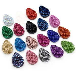 Set de 20 couleurs cabochons en résine druzy goutte d'eau pour création de bijoux DIY
