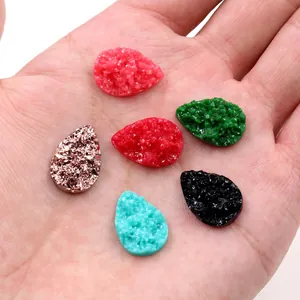 Water drop teardrop druzy resin stones for DIY jewelry making in multi colors