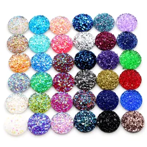 Bunte 8-12mm Harz Druzy Cabochons in 36 Verläufen für DIY-Schmuck und Bastelbedarf