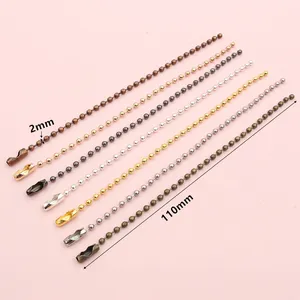 Set di catenelle a sfere da 2mm in 7 colori metallici lunghe 110mm per etichette