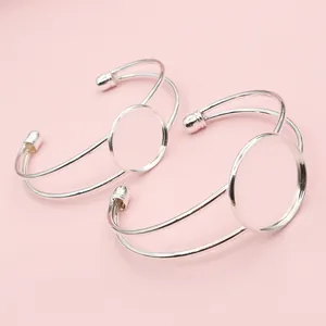 Verzilverde armband met 20/25mm cabochonzetting voor het maken van DIY-sieraden