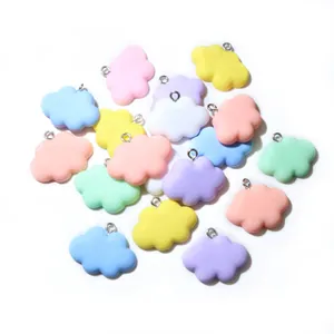 Colorful resin cloud charms in macaron shades for DIY jewelry making and keychains