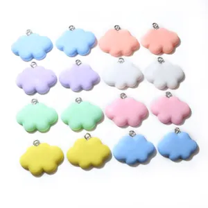 Colorful resin cloud pendants in macaron colors with metal loops for DIY jewelry making