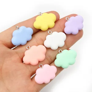 Colorful resin cloud pendants in 7 macaron colors with metal hooks for DIY jewelry