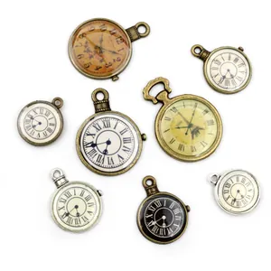 Vintage Legierung Uhr Taschenuhr Design Anhänger Für DIY Schmuckherstellung Retro Römische Ziffern Muster Zubehör Nur Anhänger
