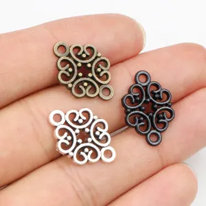 Antike Zinklegierung Hohle Blumenmuster Verbinder Anhänger DIY Schmuck Zubehör Für Halskette Armband Herstellung Vintage Charms