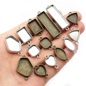 Sortierte geometrische Legierungs-Verbinder in Silber- und Antik-Bronze-Optik