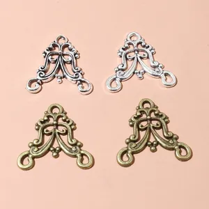 Set mit 4 Vintage-Legierungsanhängern in Altsilber und Bronze für DIY-Schmuckherstellung