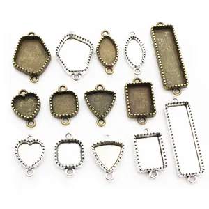 Sortierte geometrische Legierungsanhänger in Antik-Bronze und Silber für DIY-Schmuckherstellung