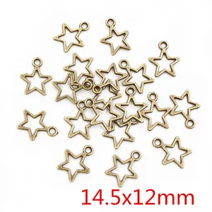 Makroansicht der 14,5x12mm Bronze-Sternanhänger für DIY-Schmuckherstellung