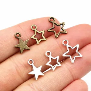 Zinklegierung Kleine Stern Anhänger Für DIY Schmuckherstellung Antik Bronze Silber Stern Anhänger Für Halskette Armband Handwerk