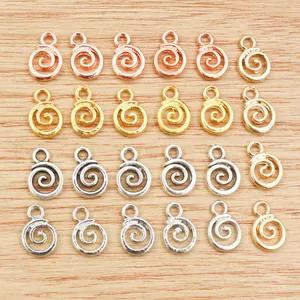 24 Metallanhänger mit Wirbelmuster in Gold, Silber und Roségold für DIY-Schmuck