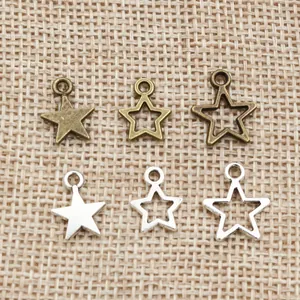 Sternförmige Legierungsanhänger in Bronze und Silber für DIY-Schmuckherstellung