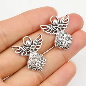 Vintage Altsilber Flügel Engel Anhänger Zinklegierung DIY Schmuck Charme Für Halskette Armband Herstellung Bastelbedarf Zubehör