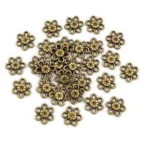 11mm antike Bronzelegierung Blumenanhänger für DIY Schmuckherstellung in Masse