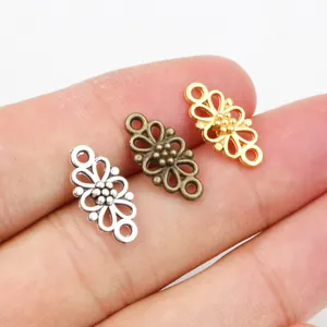 Legierung Blume Hohlverbinder Für DIY Schmuckherstellung Vintage Blumen Links Für Halskette Armband Antik Silber Gold Bronze Anhänger Komponenten