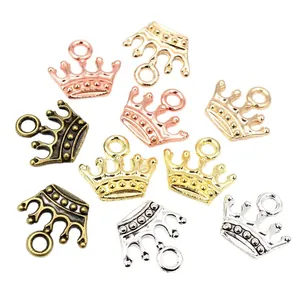 Kronen-Anhänger aus Metall in Gold, Silber und Bronze für DIY-Schmuckherstellung