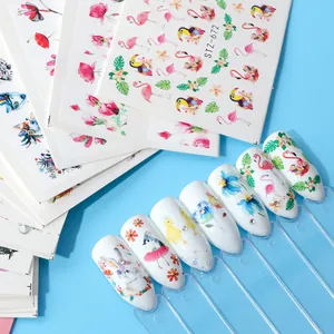 Wateroverdracht Nagelkunst Stickers Dieren Bloem Blad Flamingo Uil Patroon DIY Nagel Decoratie Accessoires Voor Vrouwen
