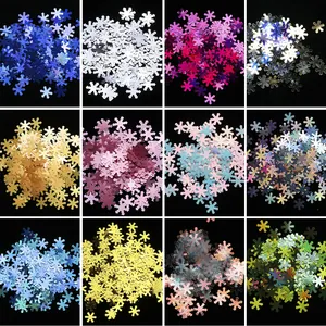 12-color Christmas snowflake glitter set for nail art and DIY festive decorations