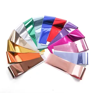 Set de 14 láminas metálicas para decoración de uñas en colores holográficos y cromados vibrantes