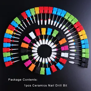 Verscheidenheid aan keramische nagelfreesbitjes voor manicure in een spiraalvorm