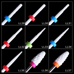 Professionele keramische nagelfrees set met gekleurde ringen voor manicure polijsten