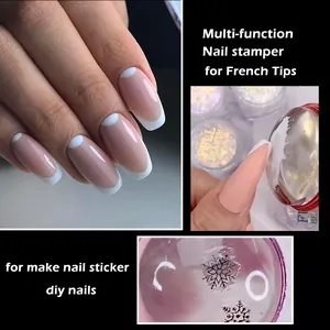 Silikon Nagelkunst-Stempel-Set für French Tips und DIY Maniküre Sticker Transfers