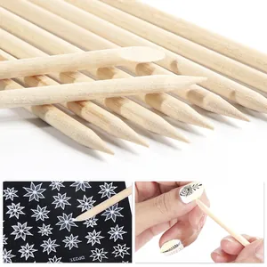 Double-headed natural orange wood sticks for nail cleaning and cuticle removal