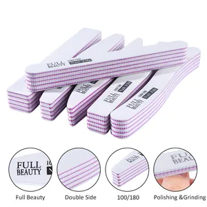 Lime à Ongles Professionnelle Double Face Grain 100/180 Bloc de Ponçage Pour Manucure Pédicure Salon Maison Outils à Ongles