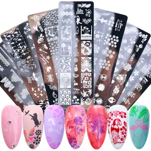 Retro Floral Butterfly Pattern Stainless Steel Nail Stamping Plate DIY Manicure Printing Template Professional Nail Art Tool