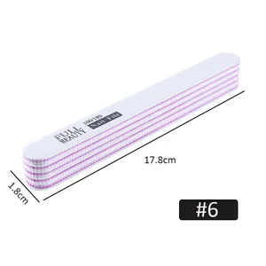 Vue détaillée du lot de limes à ongles grains 100/180 mesurant 17,8 cm de long