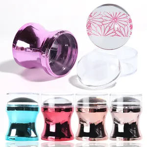 Metaalachtig Vergulde Nagelkunst Stempel Met Heldere Siliconen Kop Professionele Manicure Tool Voor Transferontwerp DIY Nageldecoratie