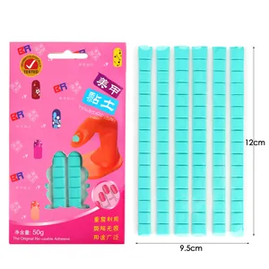 Reusable blue-green manicure clay for nail tip display and jewelry fixing, 50g set