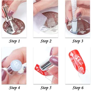 Detailed step-by-step guide for using dual-head silicone nail stamper and plates