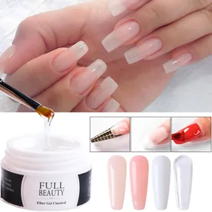 Gel d'Extension d'Ongles Professionnel en Fibre de Verre UV LED Soak Off Gel pour Réparation et Renforcement de Manucure